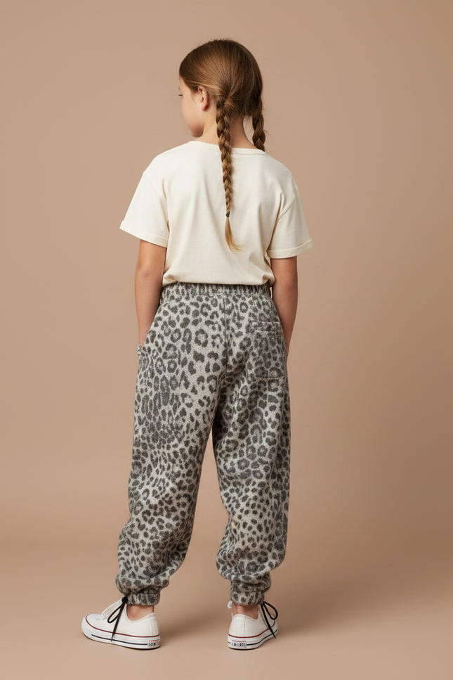 Pantalon Parachute Léopard Molleton Ample Fille Hiver - Imprimé - vue 2