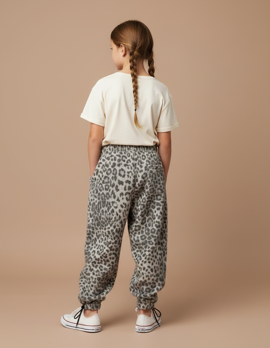 Pantalon Parachute Léopard Molleton Ample Fille Hiver - Imprimé - vue 2