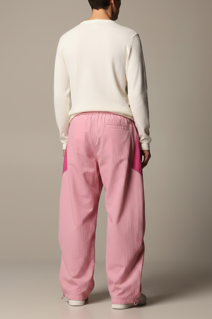 Pantalon Parachute Rose Ample Décontracté Sportif Homme - Polyester - vue 2