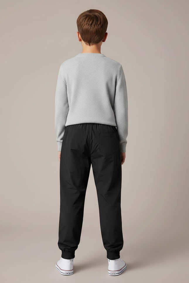 Pantalon Parachute Noir Ample Sport Garçon Imprimé - Polyester - vue 2