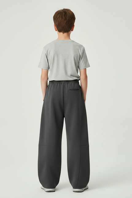 Pantalon Parachute Gris Ample Décontracté Garçon - Molleton - vue 2