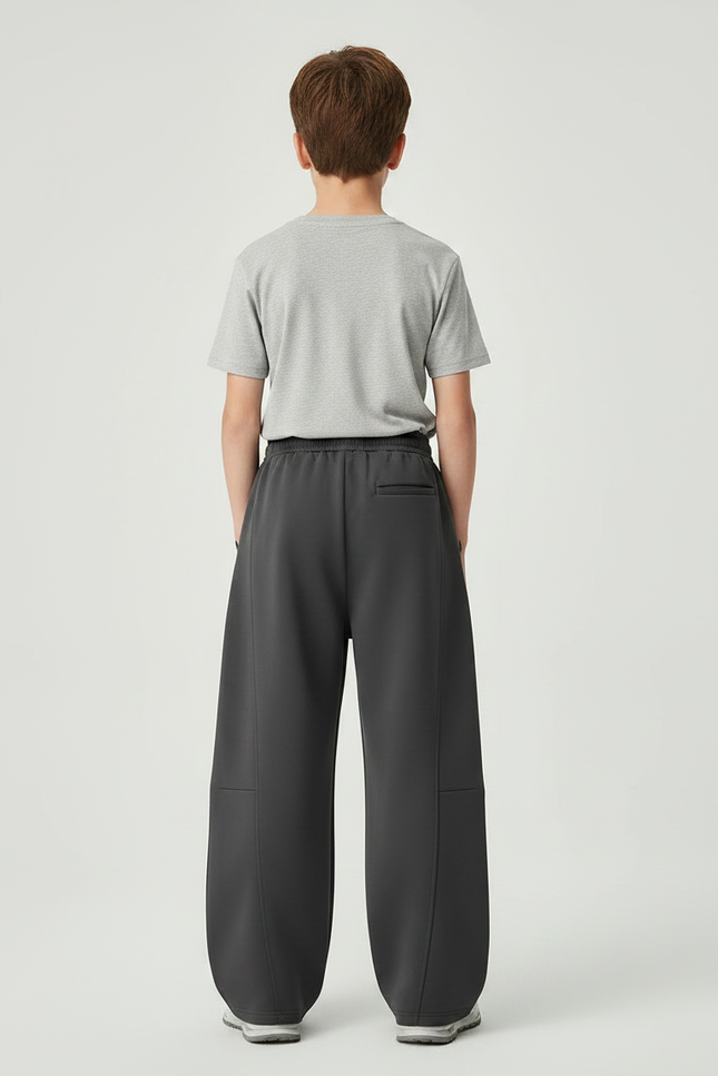 Pantalon Parachute Gris Ample Décontracté Garçon - Molleton - vue 2