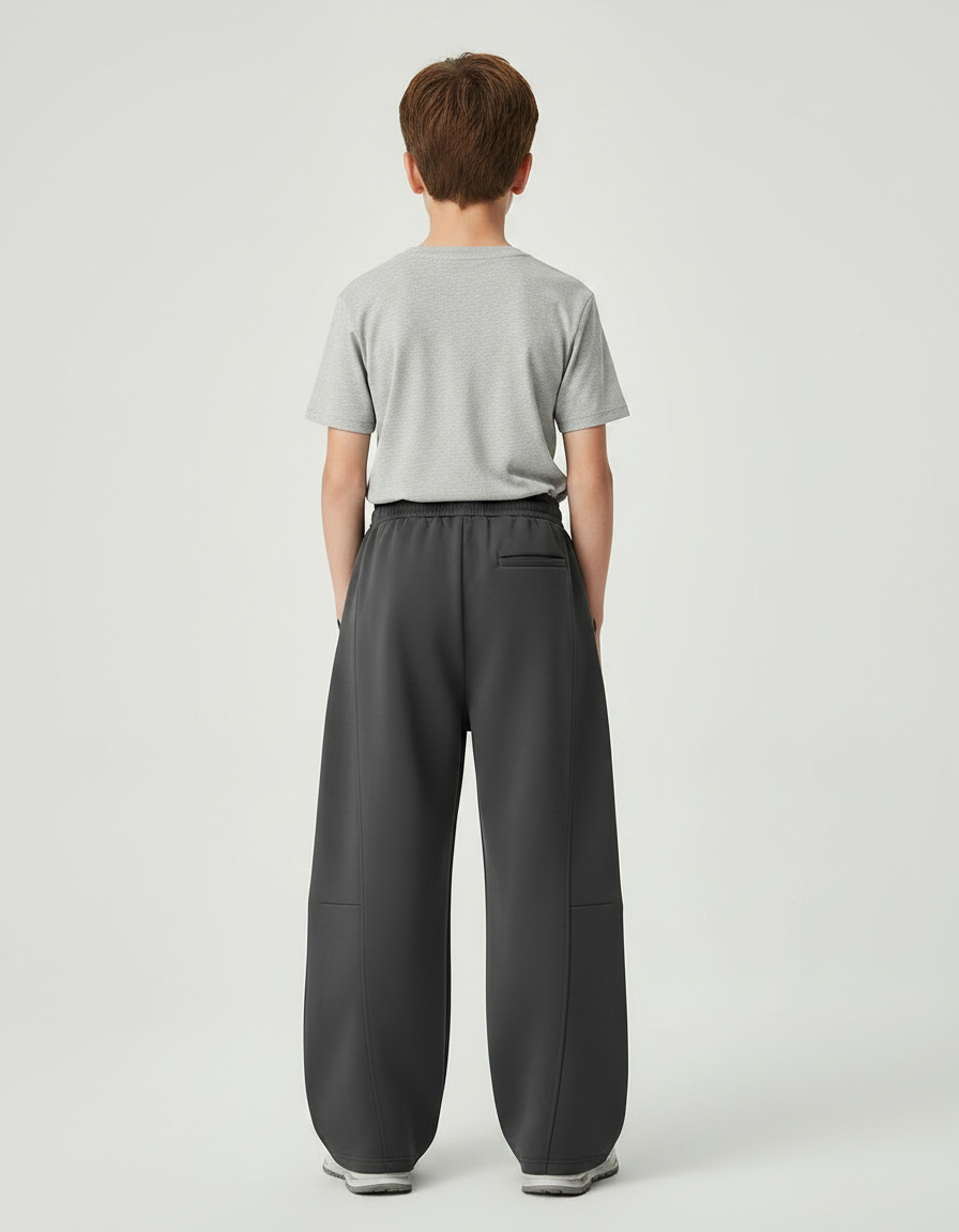 Pantalon Parachute Gris Ample Décontracté Garçon - Molleton - vue 2