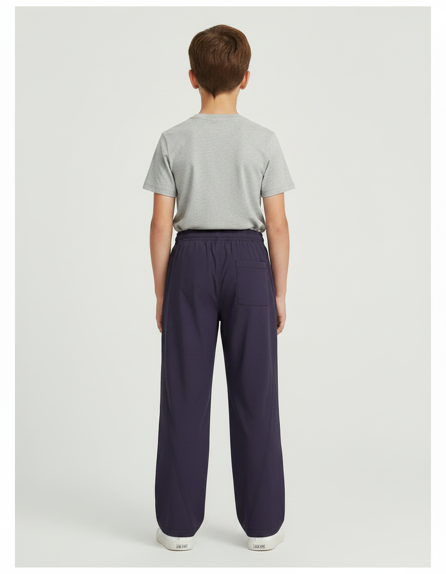 Pantalon Parachute Bleu Marine Ample Cordon Garçon - Polyester - vue 2