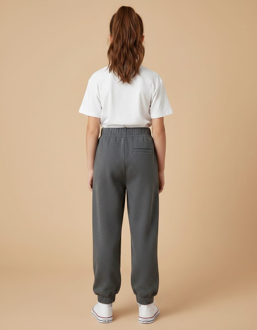 Pantalon Parachute Gris Tricoté Ample Fille Hiver - Molleton - vue 2