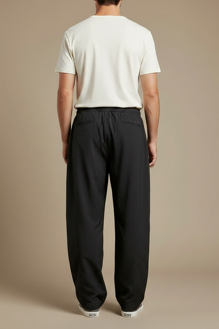 Pantalon Parachute Homme Noir Baggy Nylon - Polyester - vue 2