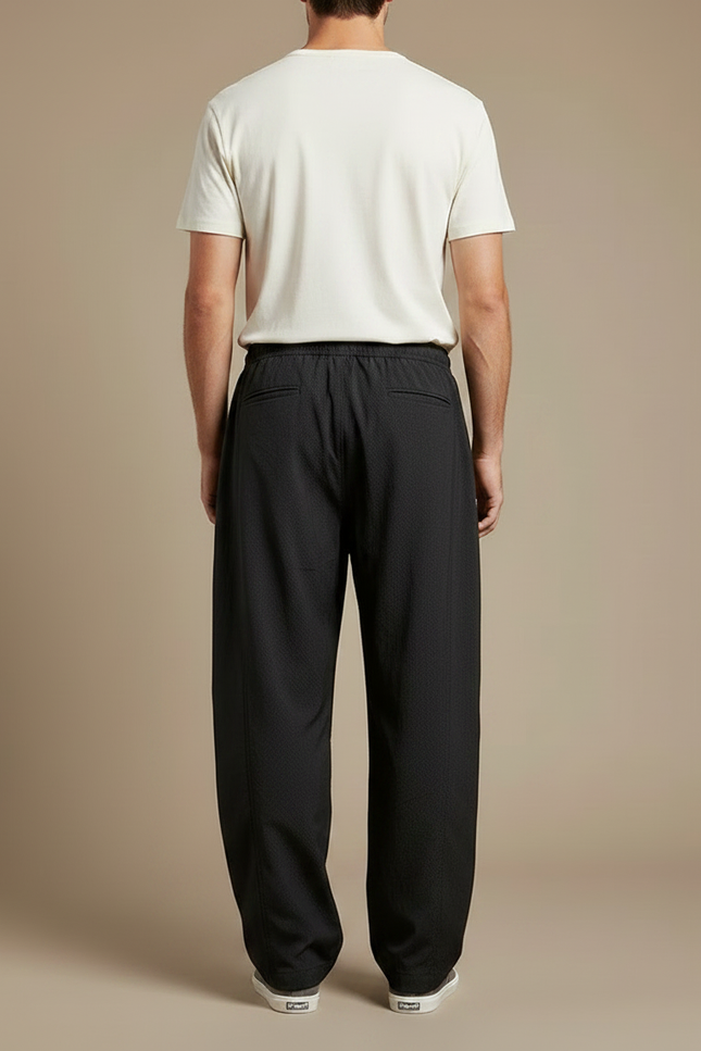 Pantalon Parachute Homme Noir Baggy Nylon - Polyester - vue 2