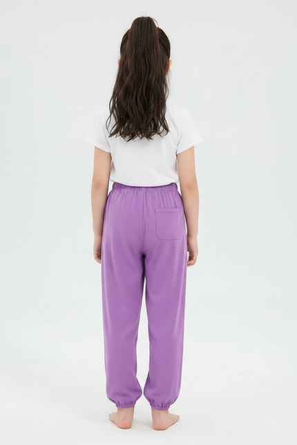 Pantalon Parachute Violet Fluide Ample Fille - Viscose - vue 2