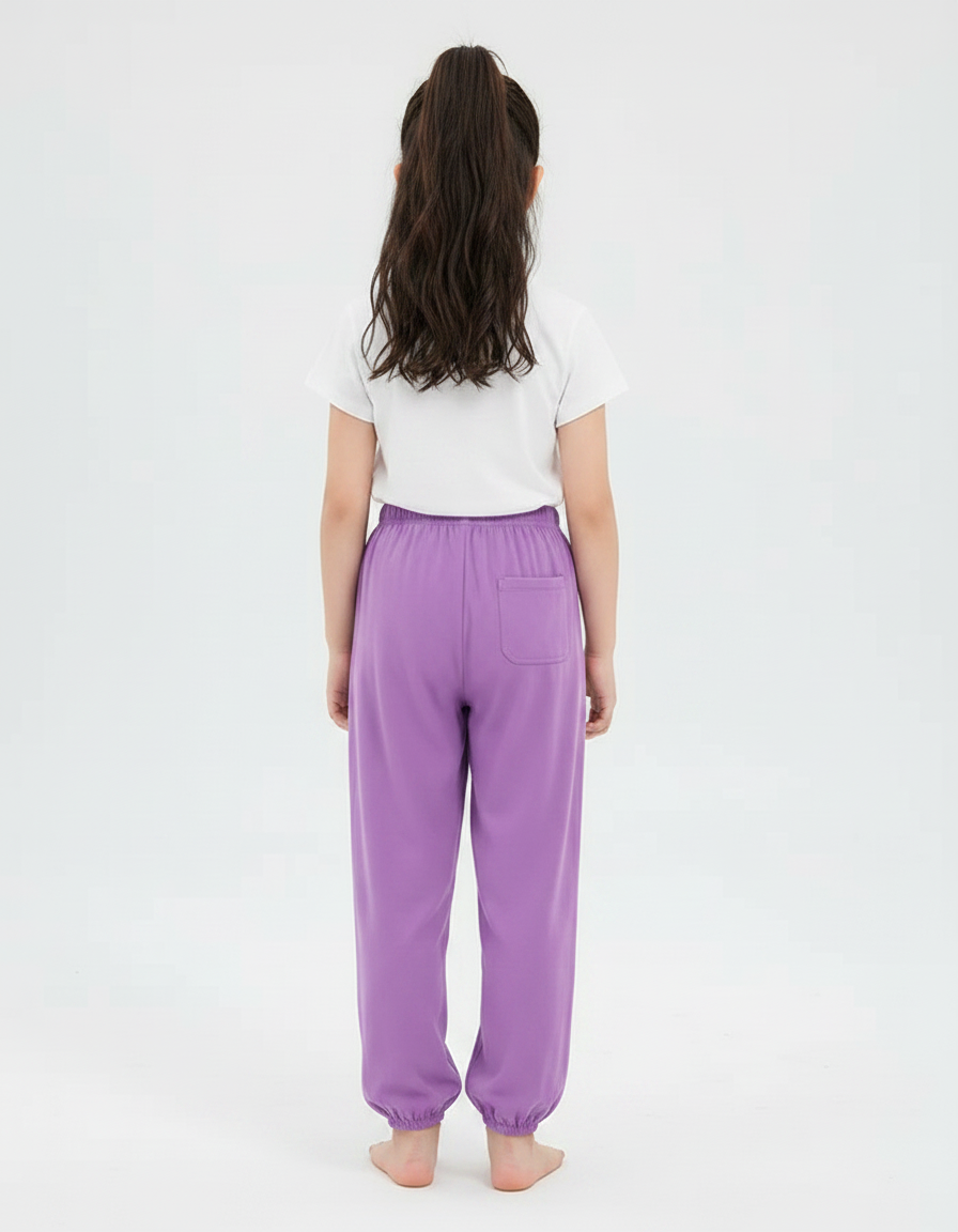 Pantalon Parachute Violet Fluide Ample Fille - Viscose - vue 2