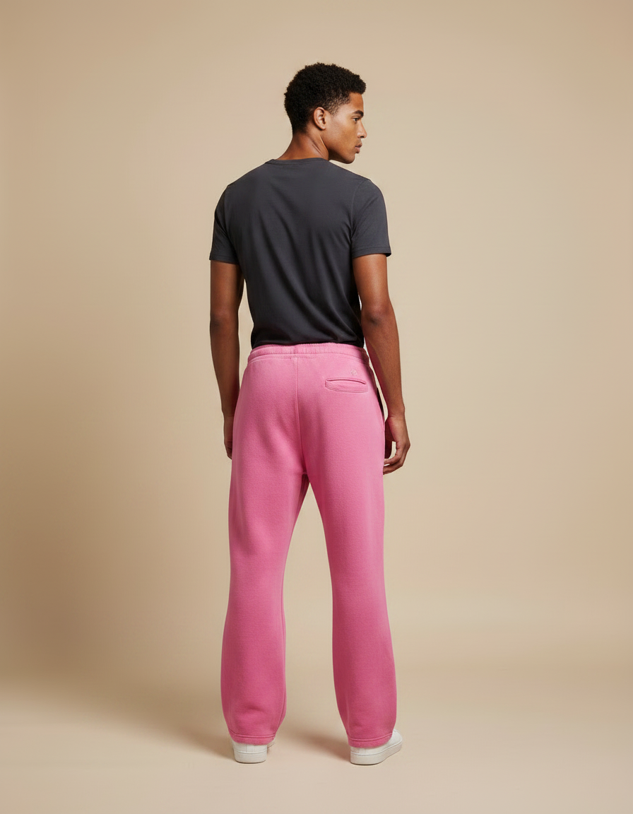 Pantalon Parachute Rose Ample Imprimé Décontracté Homme - Molleton - vue 2