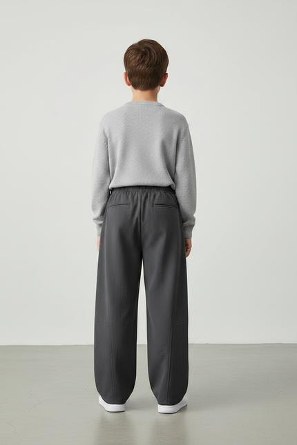 Pantalon Parachute Gris Ample Décontracté Enfant Urbain - Polyester - vue 2