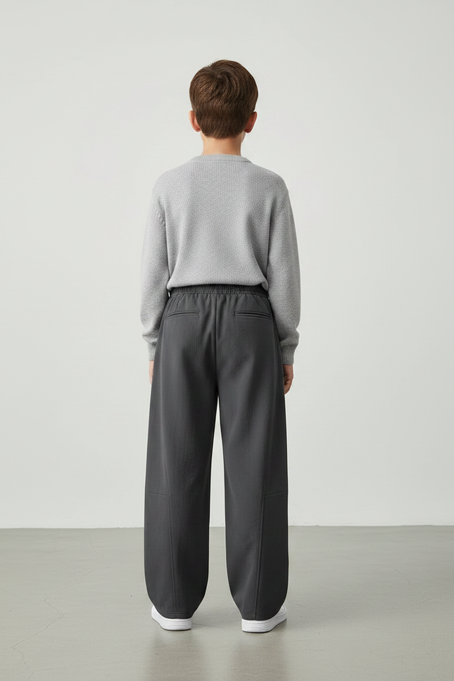 Pantalon Parachute Gris Ample Décontracté Enfant Urbain - Polyester - vue 2
