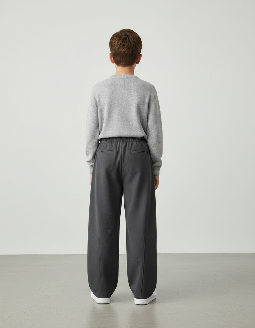 Pantalon Parachute Gris Ample Décontracté Enfant Urbain - Polyester - vue 2