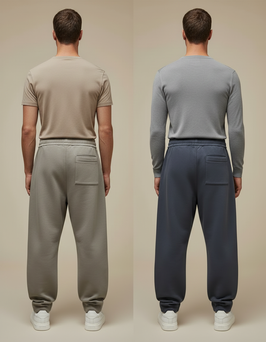 Pantalon Parachute Coton Ample Décontracté Homme Cordon - Kaki Molleton - vue 2
