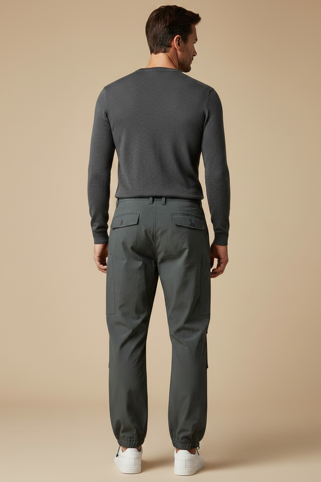 Pantalon Parachute Kaki Cargo Homme Décontracté Ajustable - Polyester - vue 2