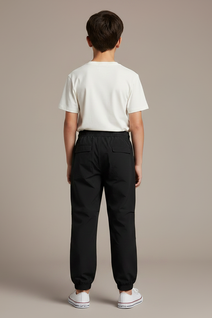 Pantalon Parachute Noir Ample Garçon Cordon Respirant - Polyester - vue 2