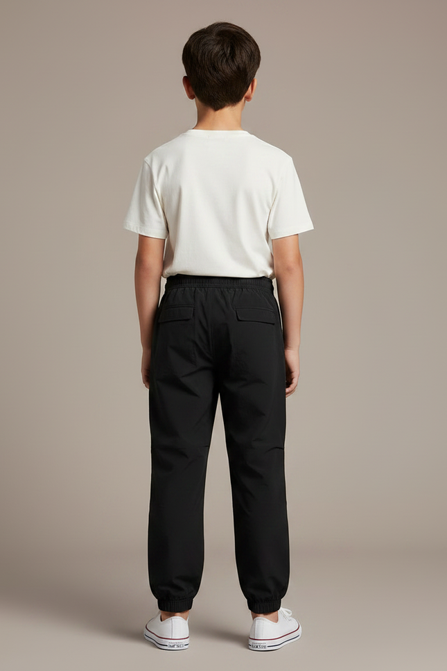 Pantalon Parachute Noir Ample Garçon Cordon Respirant - Polyester - vue 2