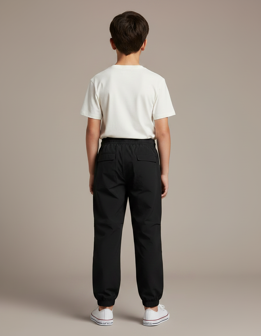 Pantalon Parachute Noir Ample Garçon Cordon Respirant - Polyester - vue 2