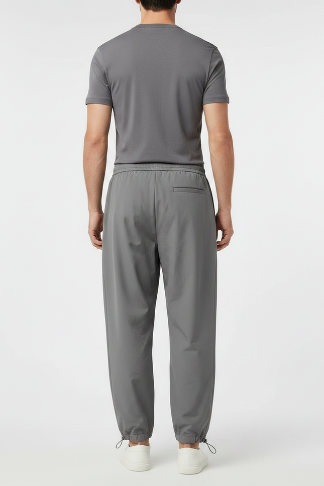 Pantalon Parachute Homme Gris Cordon Ample Décontracté Léger - Polyester - vue 2