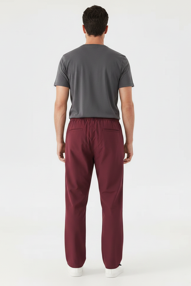 Pantalon Parachute Bordeaux Ample Décontracté Sportif Homme - Polyester - vue 2