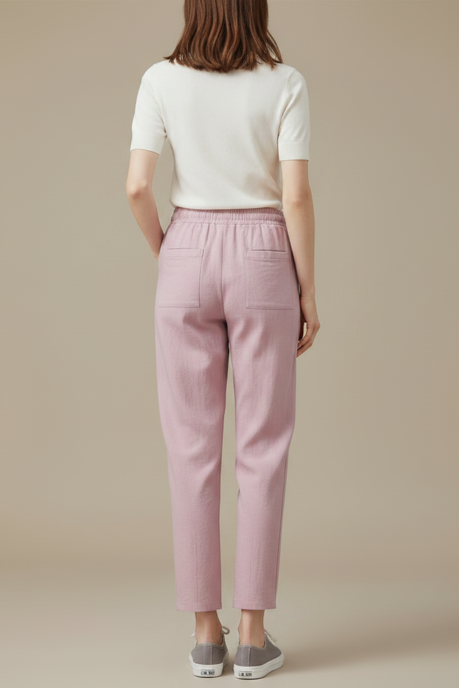 Pantalon Parachute Lin Rose Décontracté Femme - vue 2