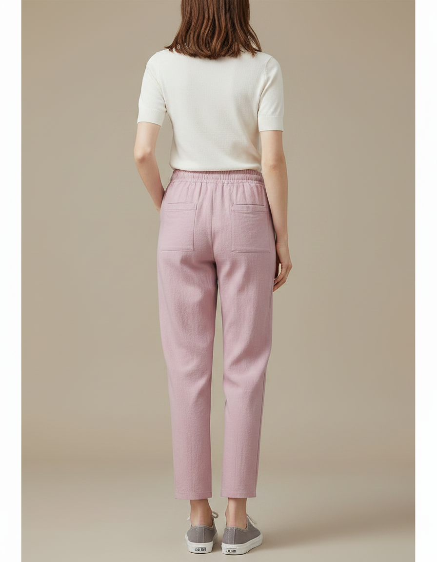 Pantalon Parachute Lin Rose Décontracté Femme - vue 2