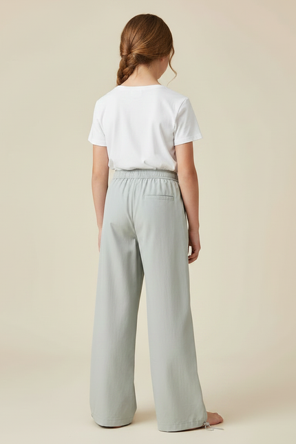 Pantalon Parachute Gris Ample Décontracté Fille - Polyester - vue 2