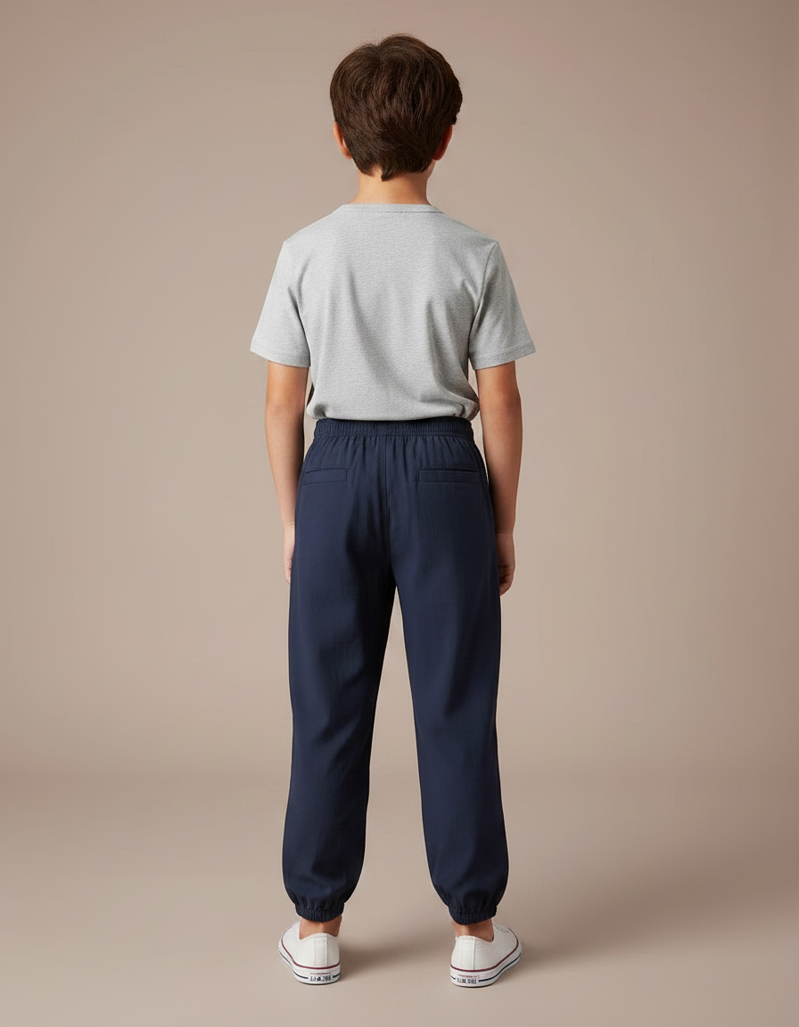 Pantalon Parachute Marine Ample Coton Enfant - vue 2