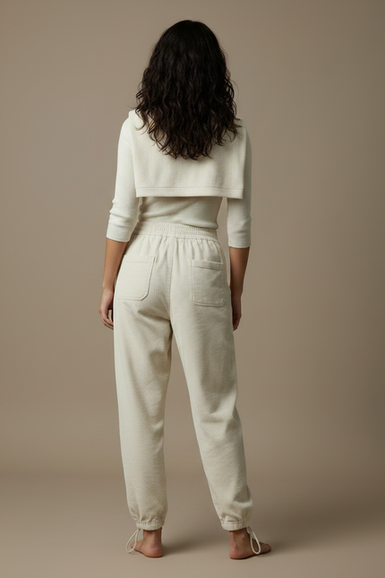 Pantalon Parachute Côtelé Beige Marron Ample Chaud - Cordé - vue 2