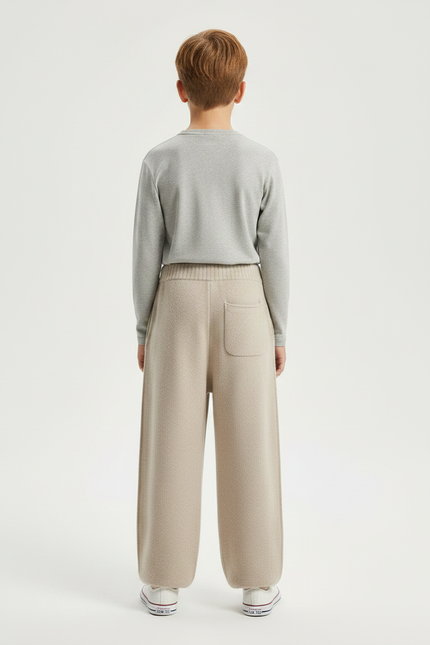 Pantalon Parachute Beige Ample Tricoté Enfant - Maille - vue 2