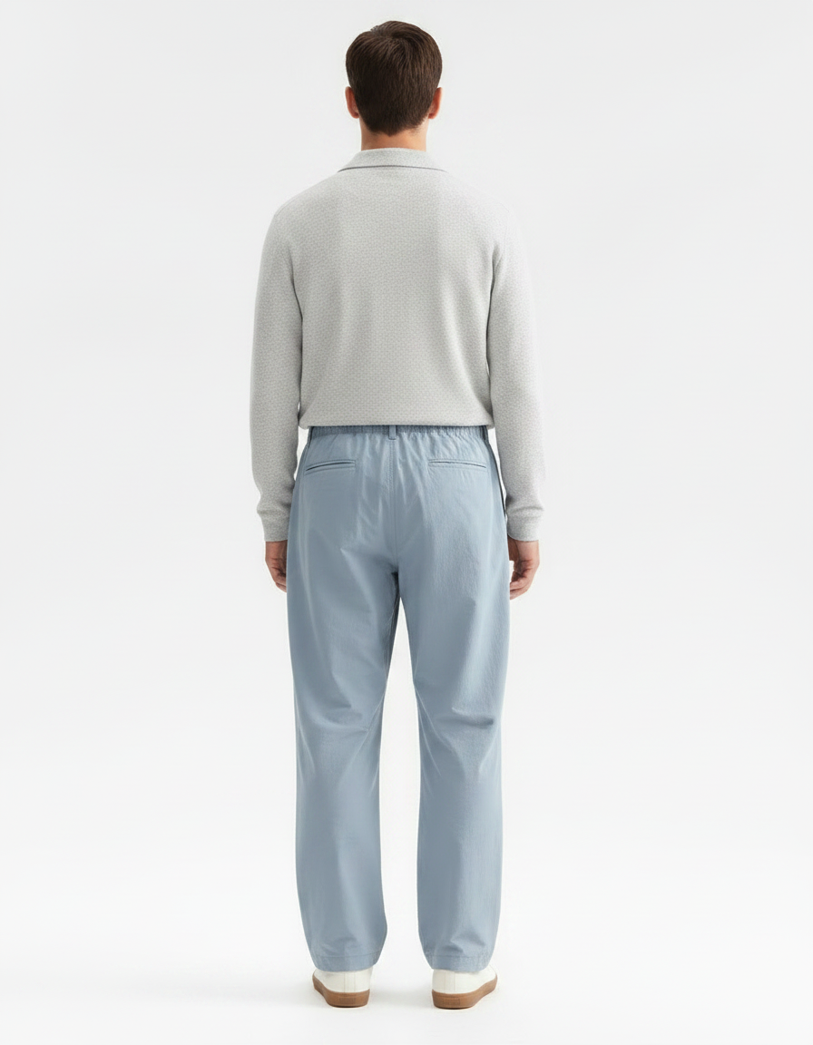 Pantalon Parachute Bleu - Polyester - vue 2