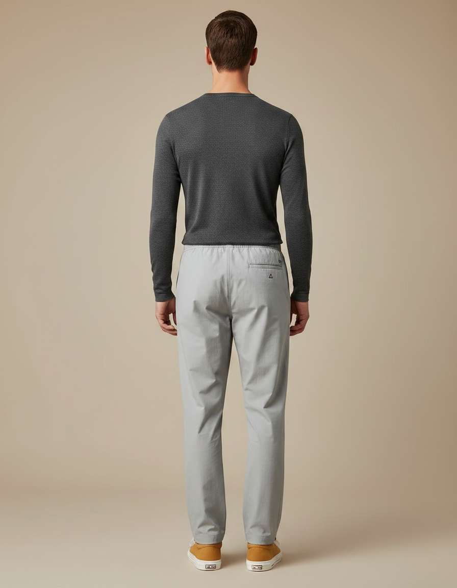 Pantalon Parachute Gris Léger Décontracté Homme Cordon - Polyester - vue 2