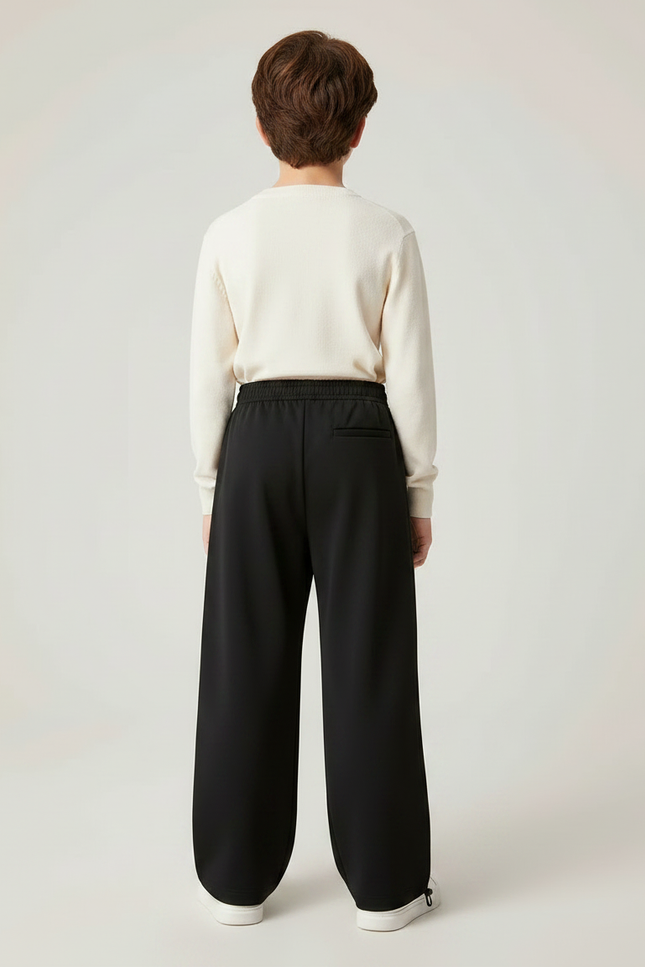 Pantalon Parachute Noir Ample Coton Enfant Décontracté - vue 2
