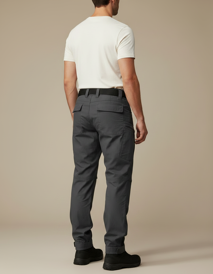 Pantalon Parachute Gris Tactique Multi-Poches Homme Sport - Polyester - vue 2