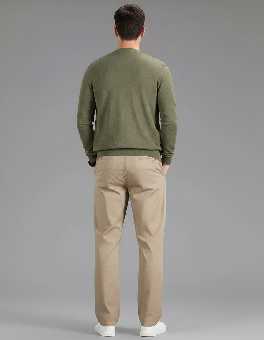 Pantalon Parachute Beige Coton Ample Décontracté Homme - vue 2