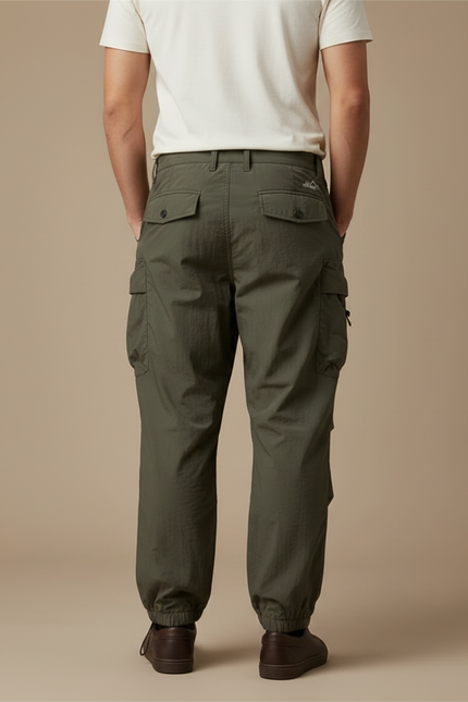 Pantalon Parachute Kaki Ample Fonctionnel Homme - Polyester - vue 2