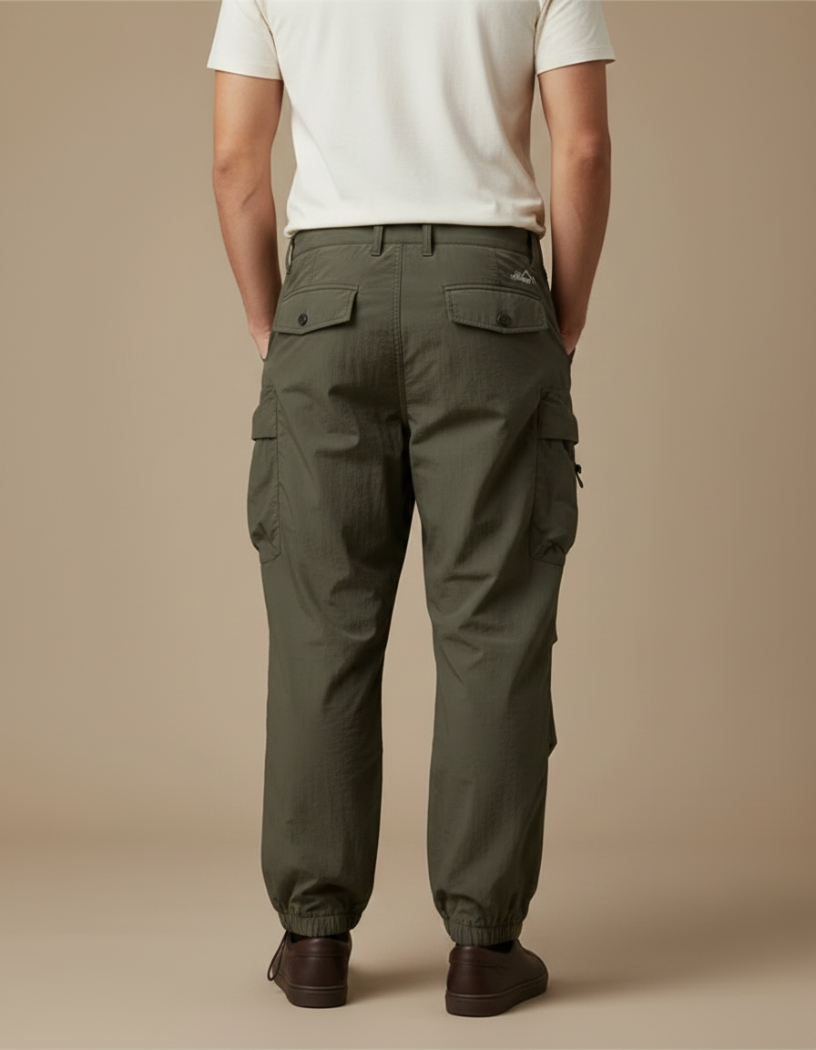 Pantalon Parachute Kaki Ample Fonctionnel Homme - Polyester - vue 2