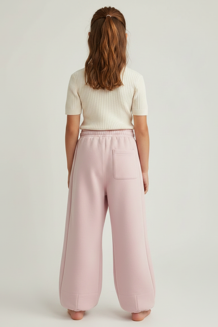 Pantalon Parachute Rose Ample Molletonné Enfant Confortable - vue 2
