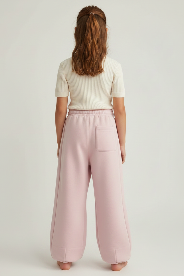 Pantalon Parachute Rose Ample Molletonné Enfant Confortable - vue 2