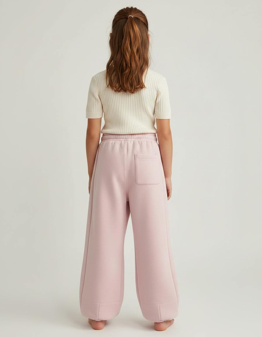 Pantalon Parachute Rose Ample Molletonné Enfant Confortable - vue 2