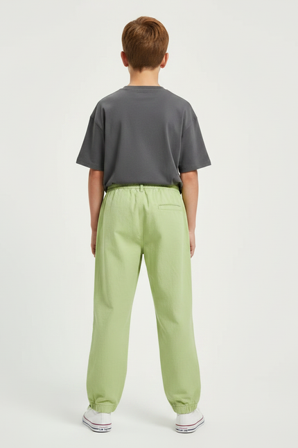 Pantalon Parachute Garçon Resserré Aux Chevilles Toile - Vert Lin - vue 2