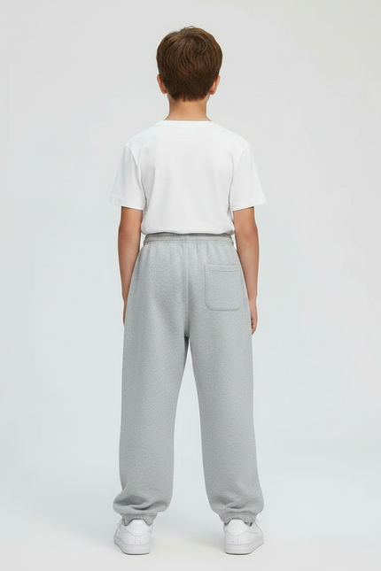 Pantalon Parachute Gris Ample Molletonné Basique Enfant - vue 2