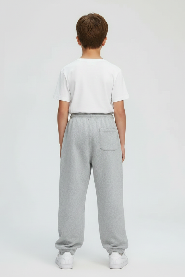 Pantalon Parachute Gris Ample Molletonné Basique Enfant - vue 2