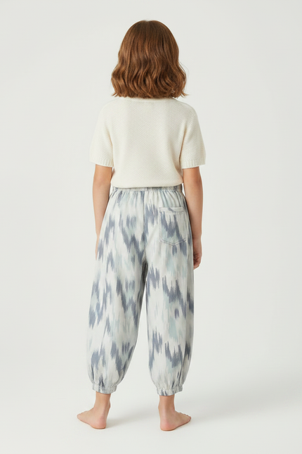 Pantalon Parachute Imprimé Ikat Fluide Enfant Léger - Viscose - vue 2