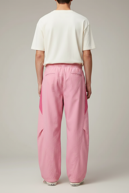 Pantalon Parachute Rose Ample Décontracté Homme - Polyester - vue 2