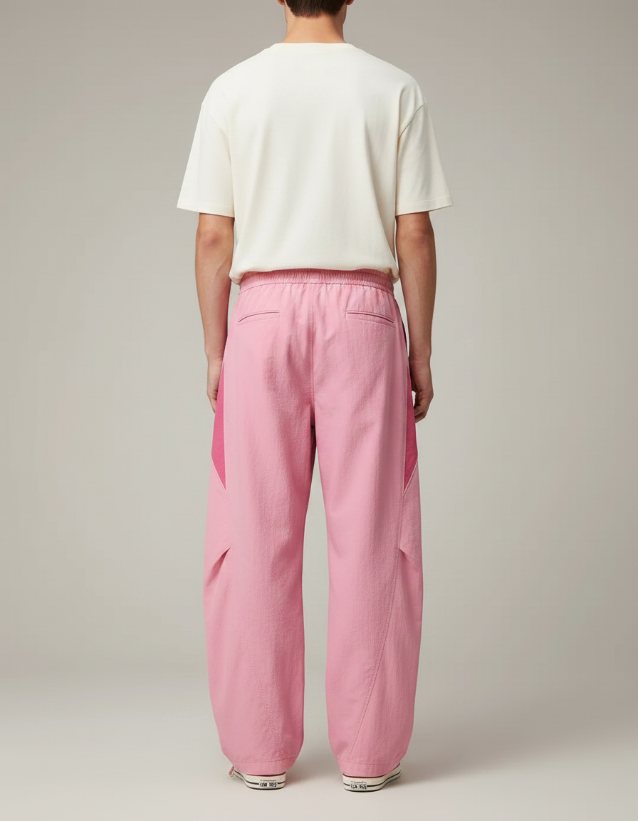Pantalon Parachute Rose Ample Décontracté Homme - Polyester - vue 2