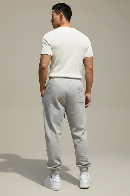 Pantalon Parachute Gris Déchiré Cordon Décontracté Homme - Molleton - vue 2