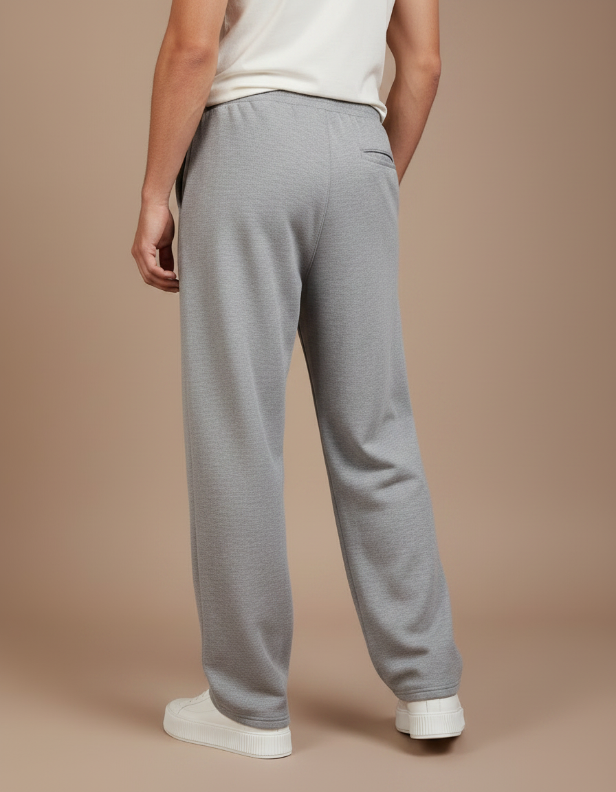 Pantalon Parachute Homme Gris Baggy Streetwear 4 - Molleton - vue 2
