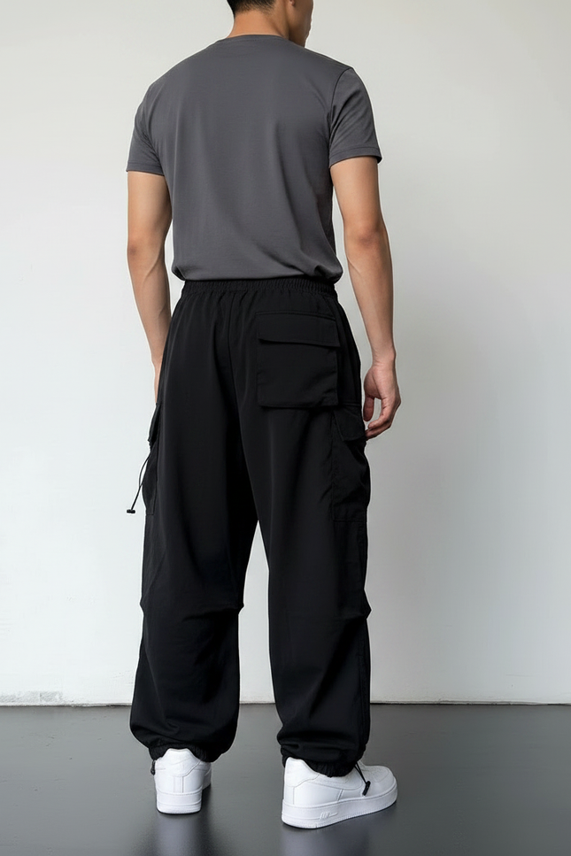 Pantalon Cargo Parachute Homme - Noir Polyester - vue 2