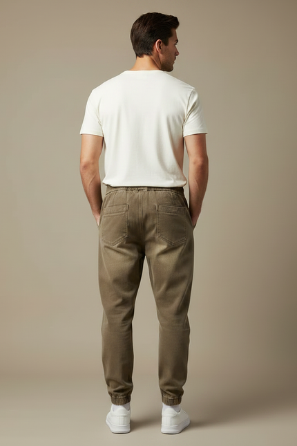 Pantalon Parachute Kaki Cargo Homme Sport Cordon - Gabardine - vue 2